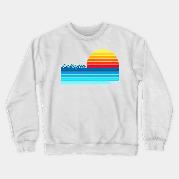 Ludington Sunset Crewneck Sweatshirt by Megan Noble